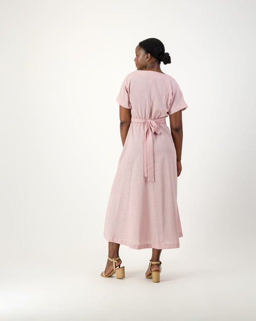 Short-sleeve wrap dress