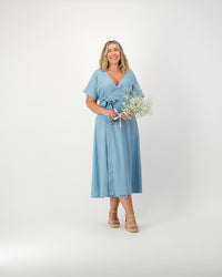 Short-sleeve wrap dress