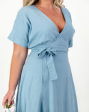 Short-sleeve wrap dress