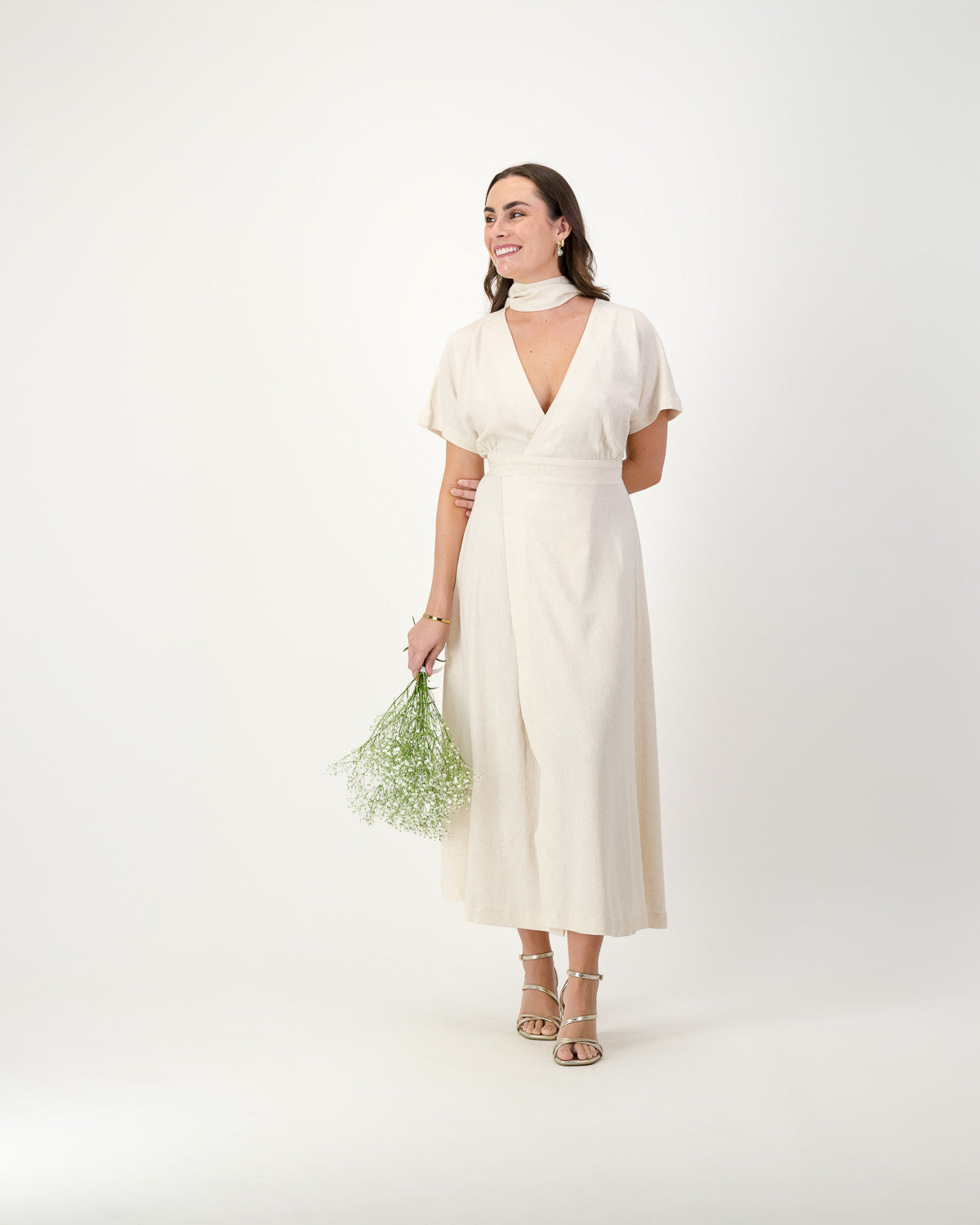 Short-sleeve wrap dress