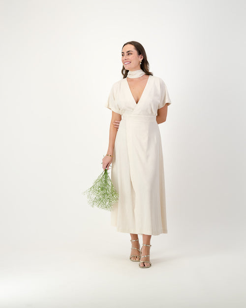 Short-sleeve wrap dress