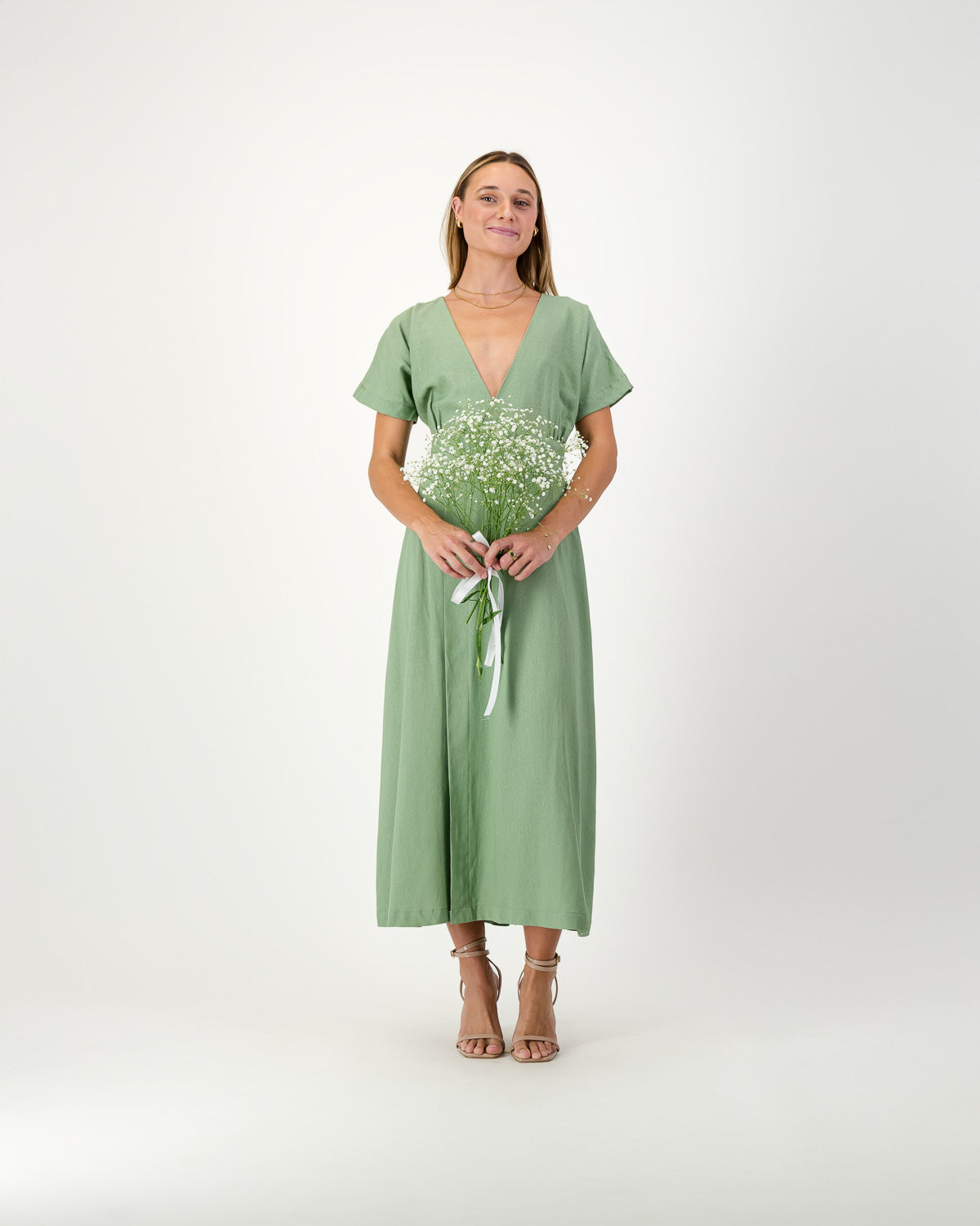 Short-sleeve wrap dress